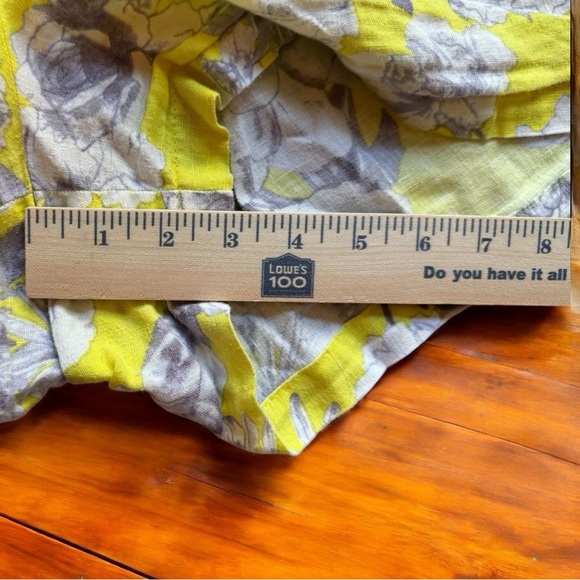 KUT from the Kloth Floral Pull-On Shorts – Size 14 – 100% Linen – Yellow & Gray - Picture 7 of 13